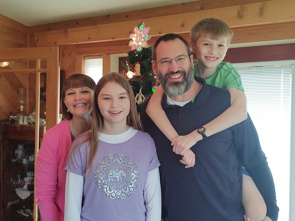 Andy celebrates Christmas with his brood of four in December 2021