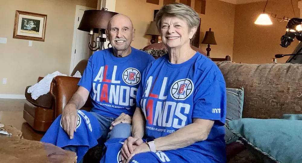 Ralph and wife Jo supporting the Clippers for their game against the Suns in April 2023.