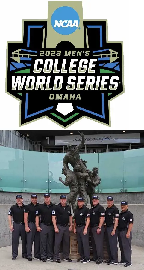 The 2022 NCAA CWS umpires during the photo session