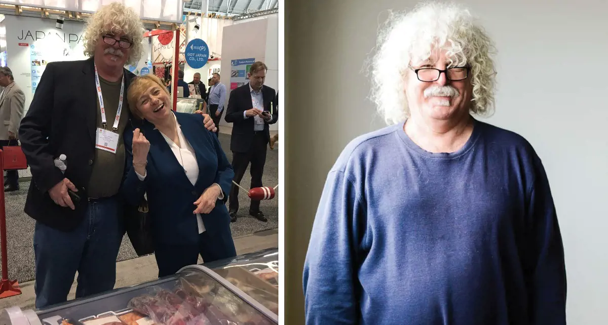 John with Maine's Governor Janet Mills (left photo) in March 2019.