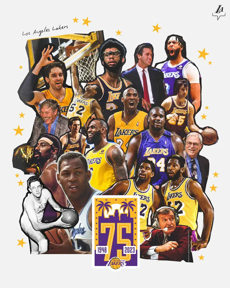 Lakers celebrating their 75th club anniversary in August 2022