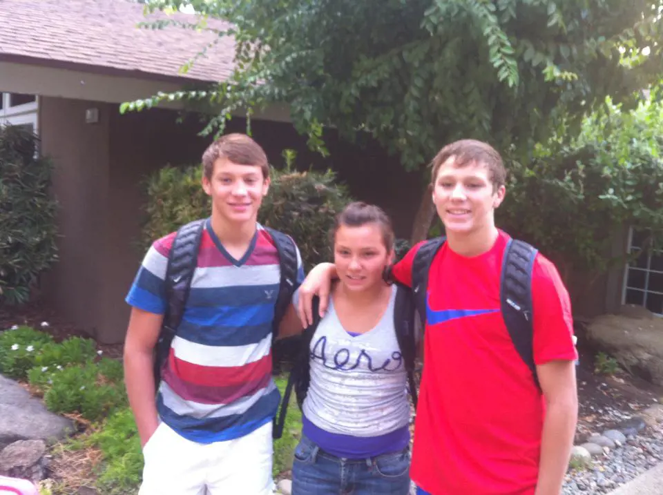 Allen and his siblings during their first day of school in Firebaugh, CA, United States, on August 14, 2012