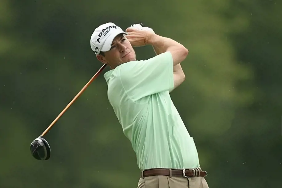 Bard hits his tee shot on the sixth hole during the first round of the Nationwide Children's Hospital Invitational .