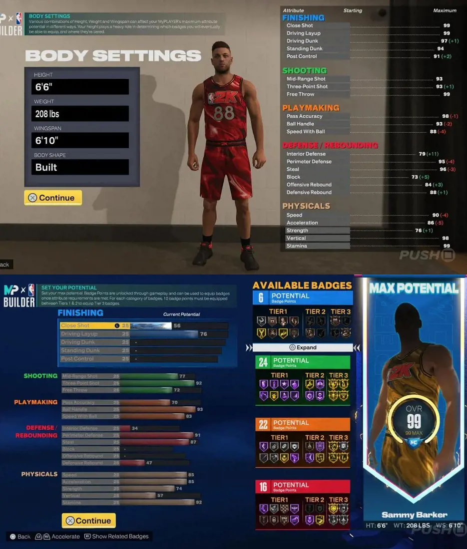 Settings for SG Build 2k23