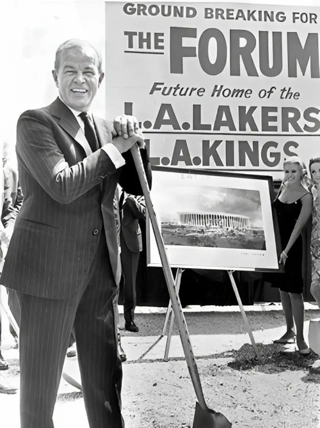 Jack Kent Cook pictured during the ground breaking ceremony ahead of the start of construction for the Forum