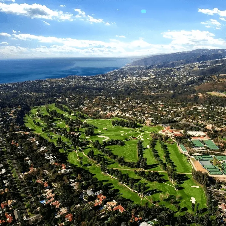 Glorious aerial view of the famous Riviera Club in California.