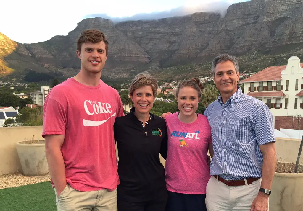 Butker playing terrace gold with his parents and sister in January 2017