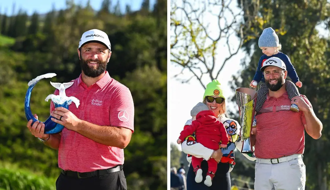 Jon with Kelley, Kepa, and Eneko, at the 2023 Genesis Open.