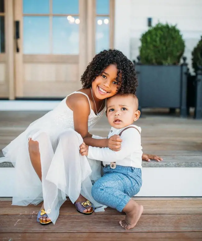 Holiday kids, Daughter Jrue Tyler and Son Hendrix in September 2021.