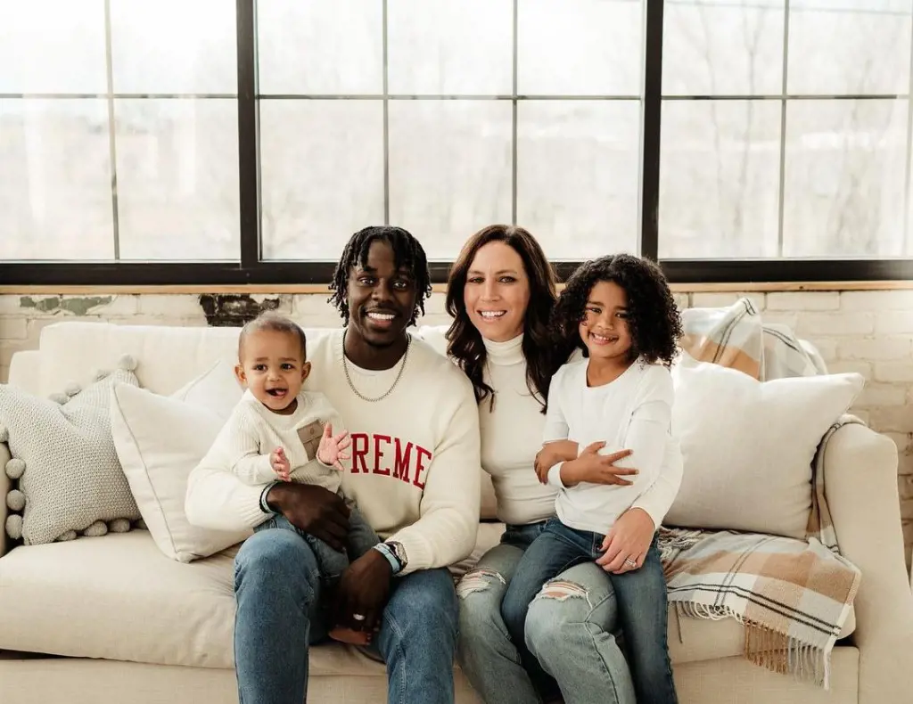 Jrue Holiday with his wife Lauren Holiday and their kids for Mother's Day on 9 May 2022.