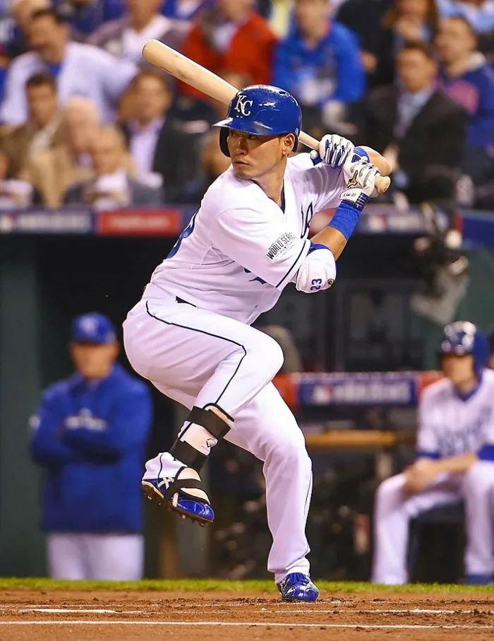 Right fielder Norichika Aoki during Game 6 of the 2014 Championship.