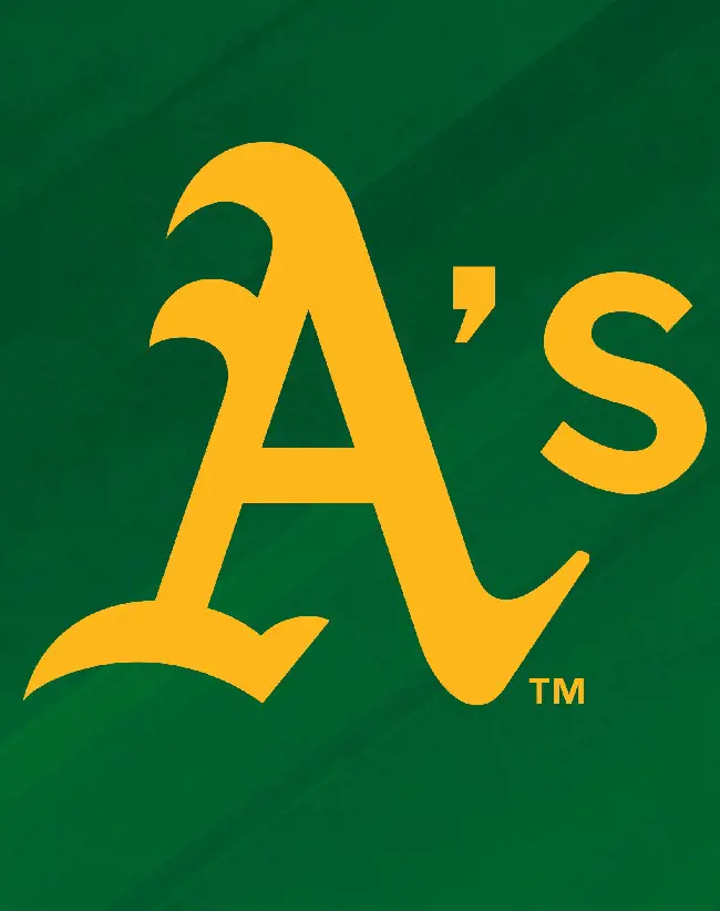 The official cap insignia of the Oakland Athletics.