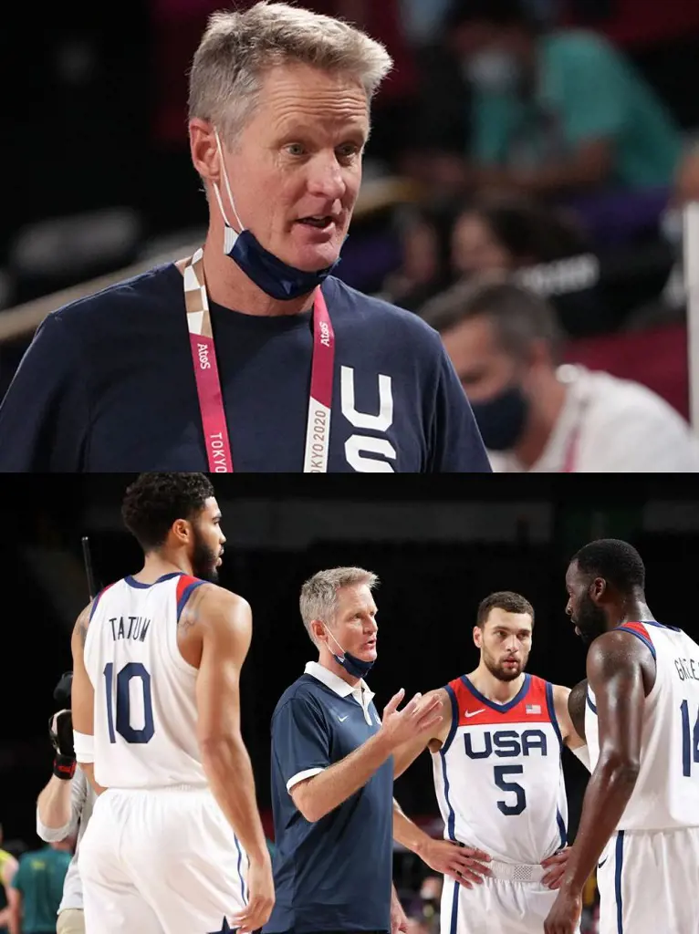 Steve Kerr giving advice to his US national team player