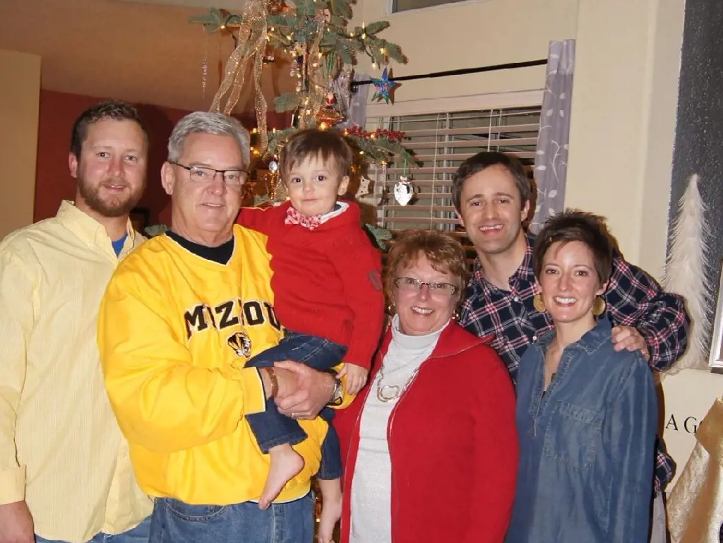 Brice celebrates Christmas with Nancy and Tom in December 2013