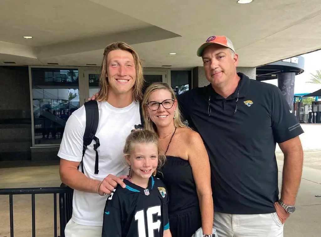 Trevor's family at his first home game for Jaguars on September 20, 2021