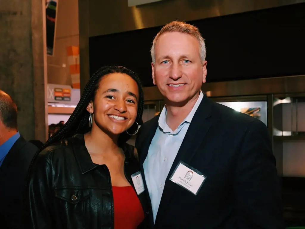 Haley and Patrick attending an event at Champ Energy Bar in 2021