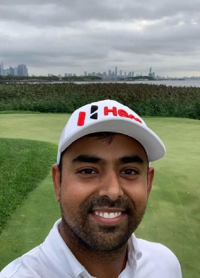 Anirban at the Liberty National Golf Course in August 2021.