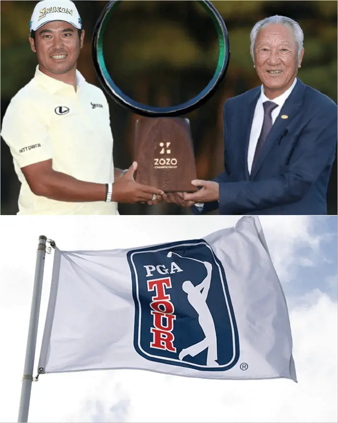 Matsuyama and Aoki with the Zozo Championship in 2021.