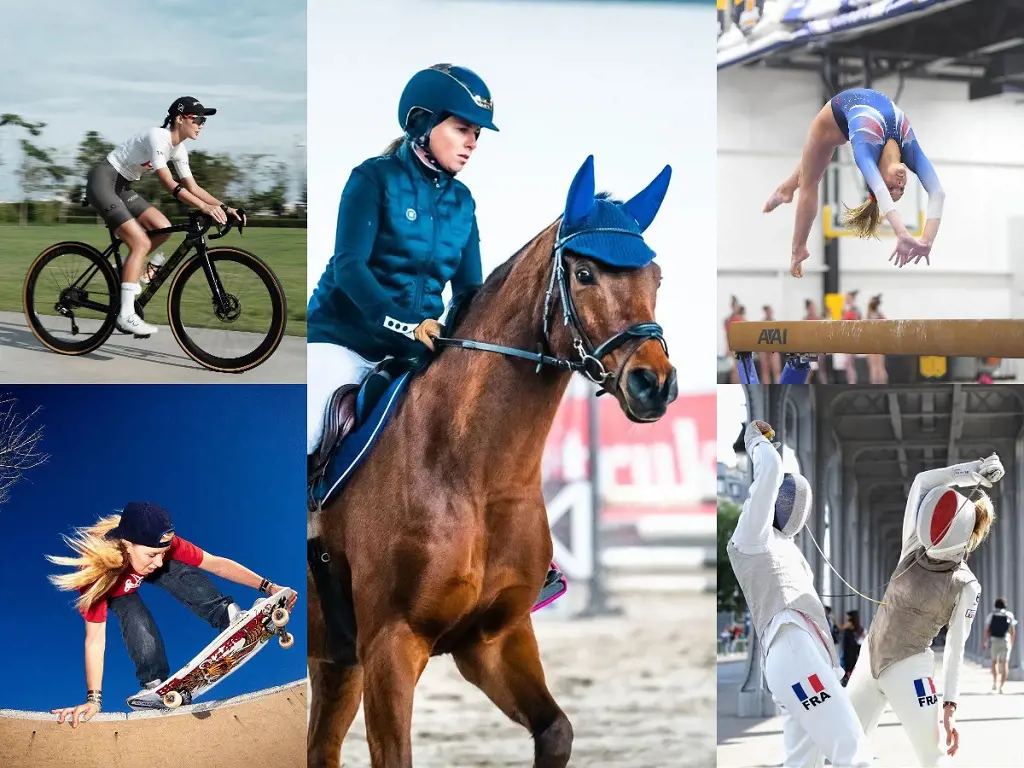 Horse riding, cycling, fencing are some of the sports that women can take part in.