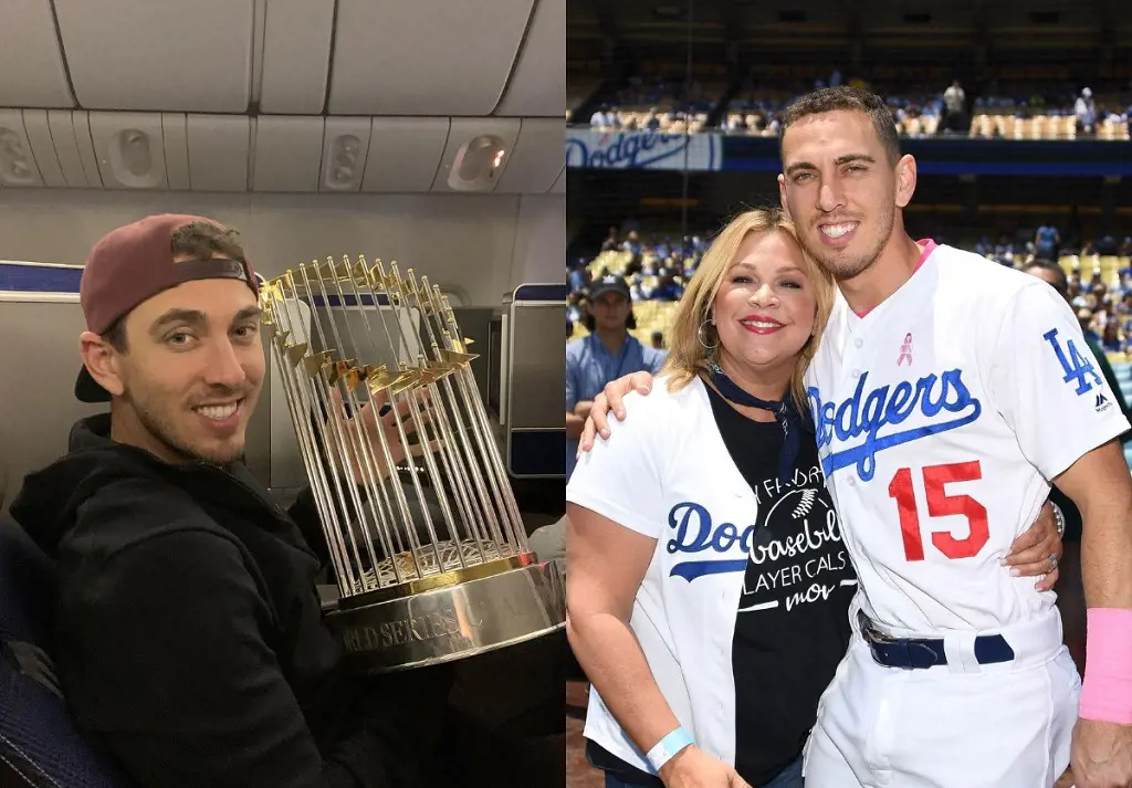 2020 World Series champion Austin celebrates with Stephanie in May 2020