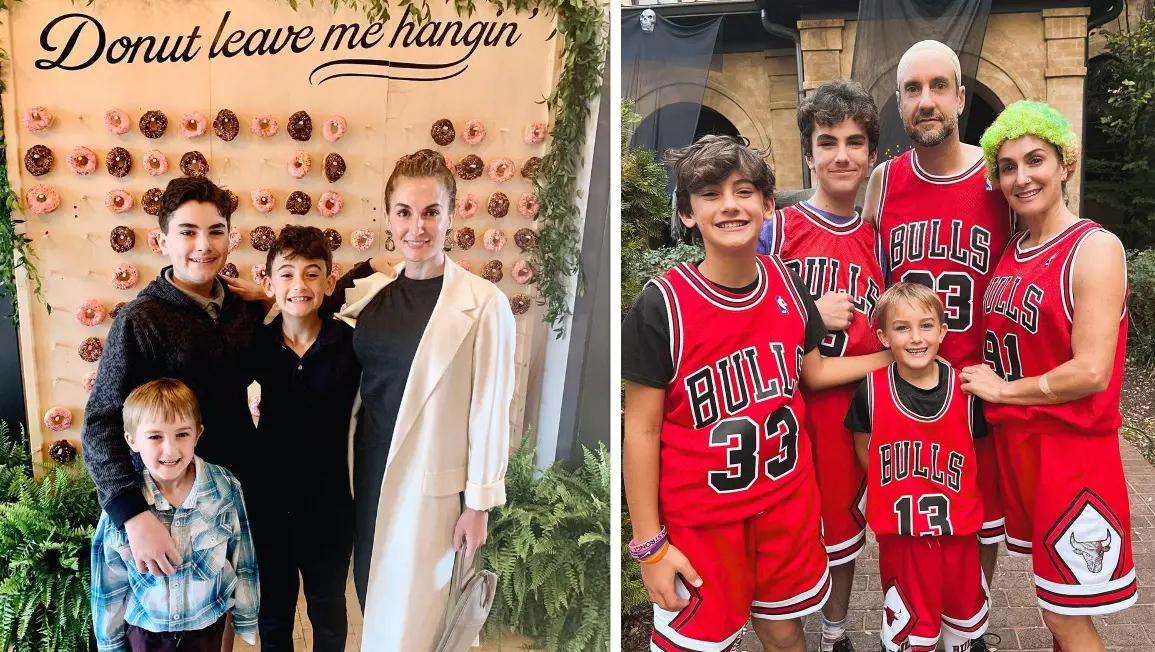 Lara took out all her boys for the 2021 Mother's Day brunch celebration. They all dressed up as NBA Chicago Bulls players at the 2022 Halloween.