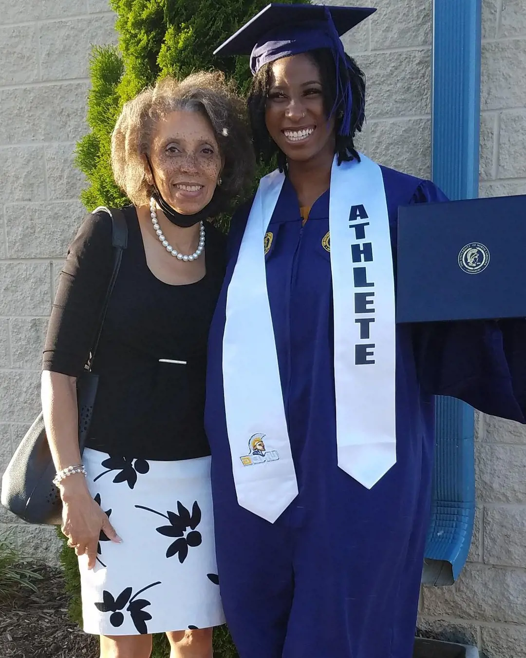 Ruth and Rhianna during her graduation ceremony from UNCG in May 2021