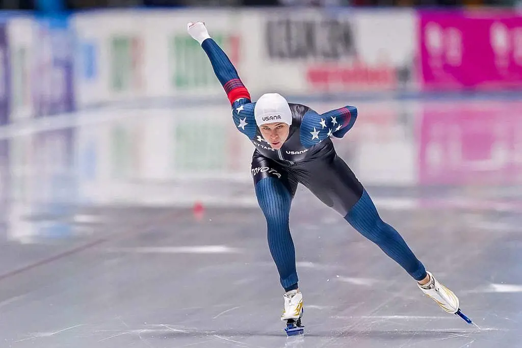 Brittany competing at the 2023 Skating World Championship. 