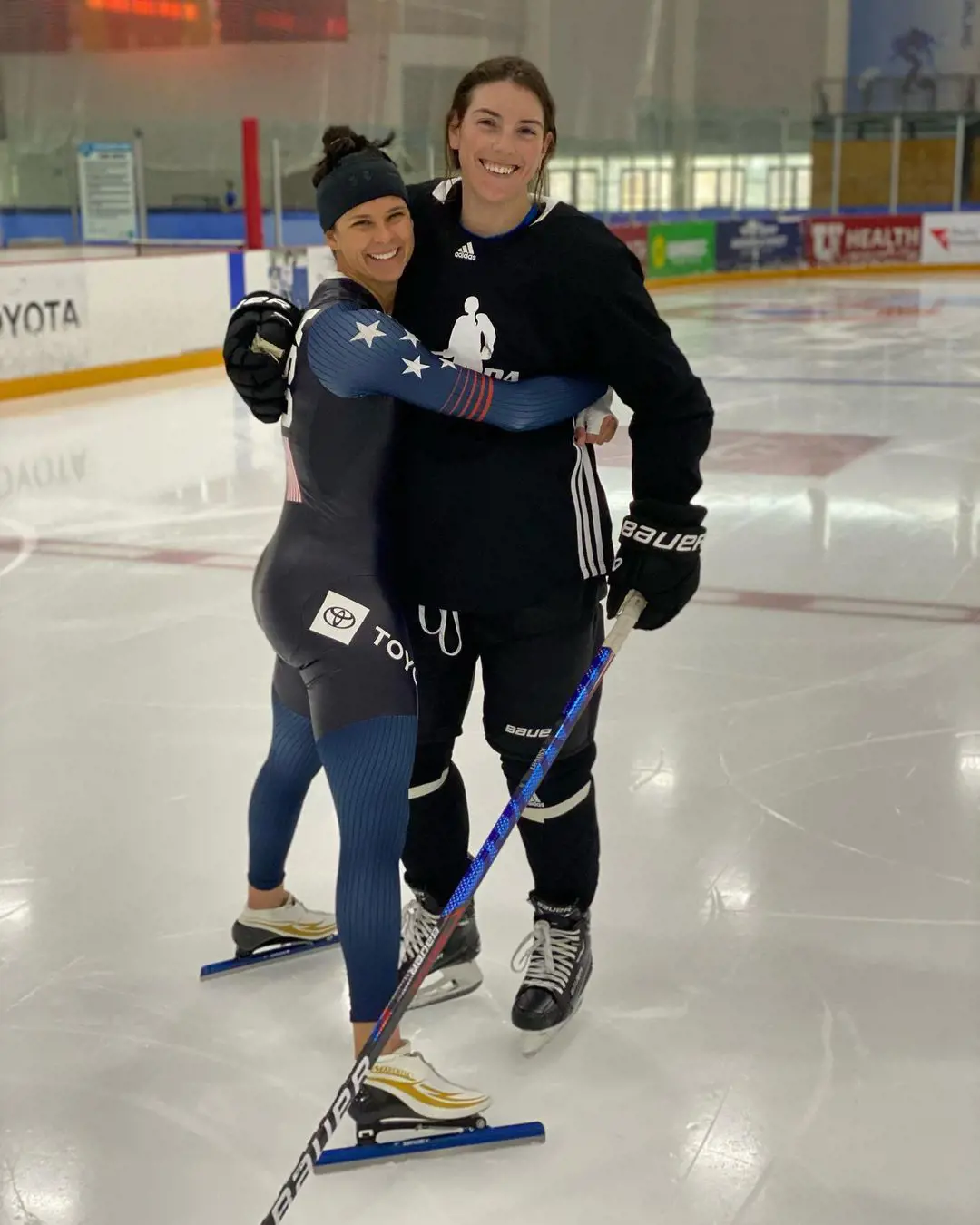 Hilaary and Brittany at the skating field. 