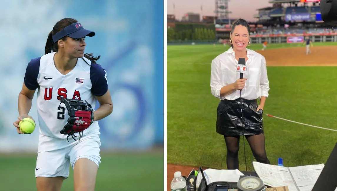 Mendoza (right photo) covering the World Series Game 5 in Philadelphia in November 2022.