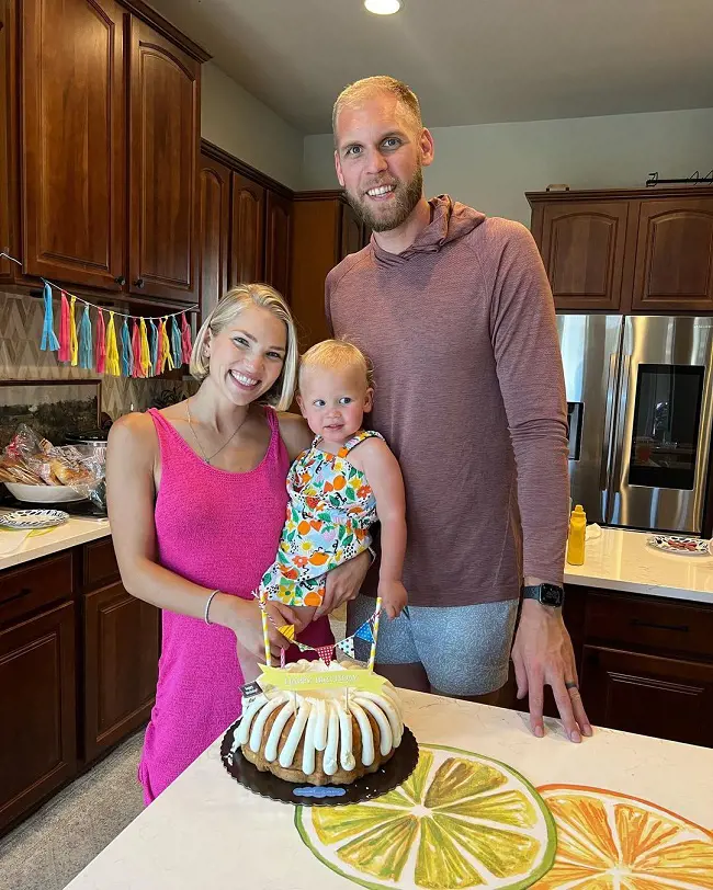 Greg with his wife Emily celebrating their younger daughter, Elize's second birthday on May 22,2023.