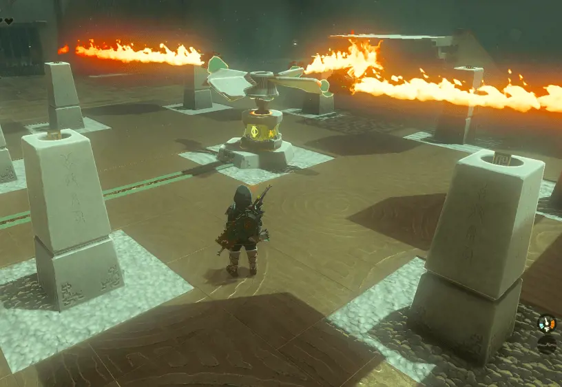 Utilize the power of wind to light the braziers to complete this shrine.