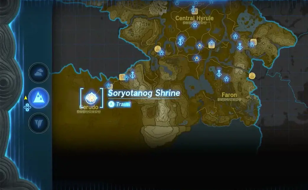 Map details and location of Soryotanog in Tears of the Kingdom 