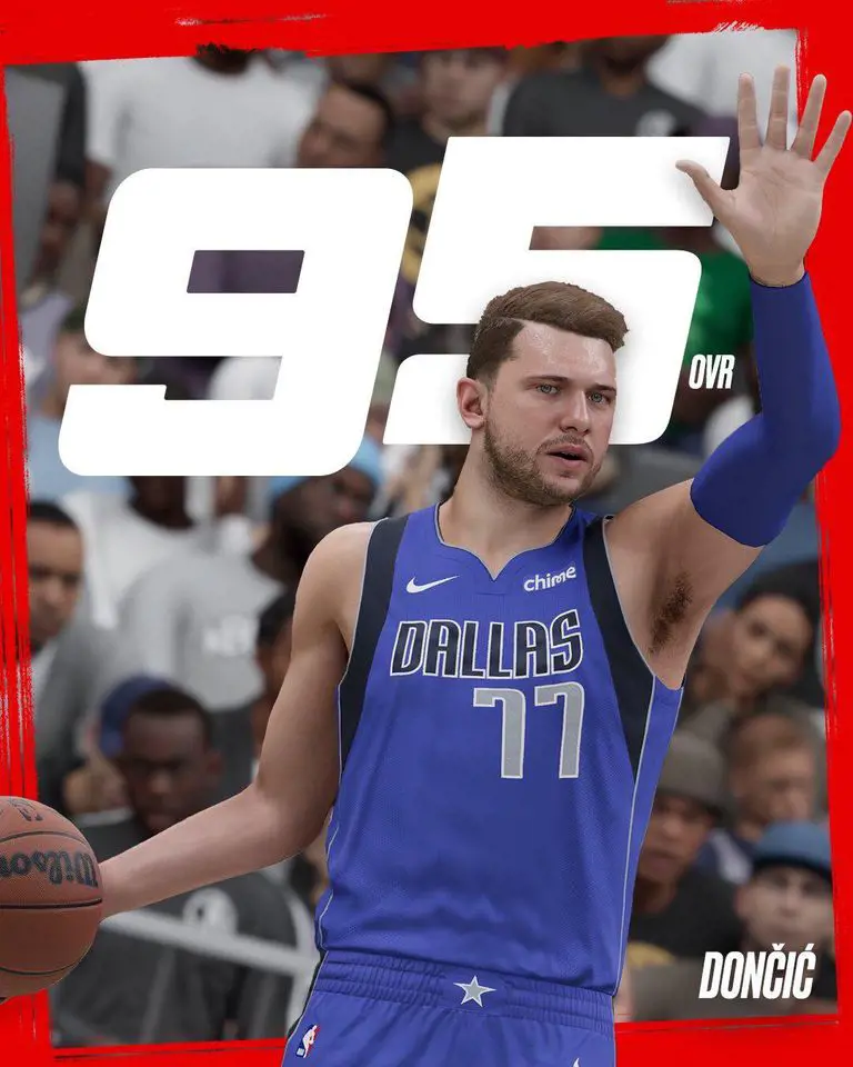 Luka Doncic OVR increased by 2 points from 2k23 in 2k24