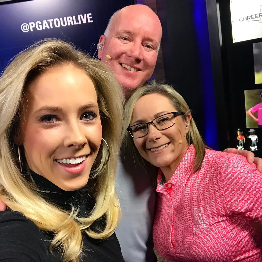 Karen Stupples on the set of NBC Sports during PGA Tour in January 2018