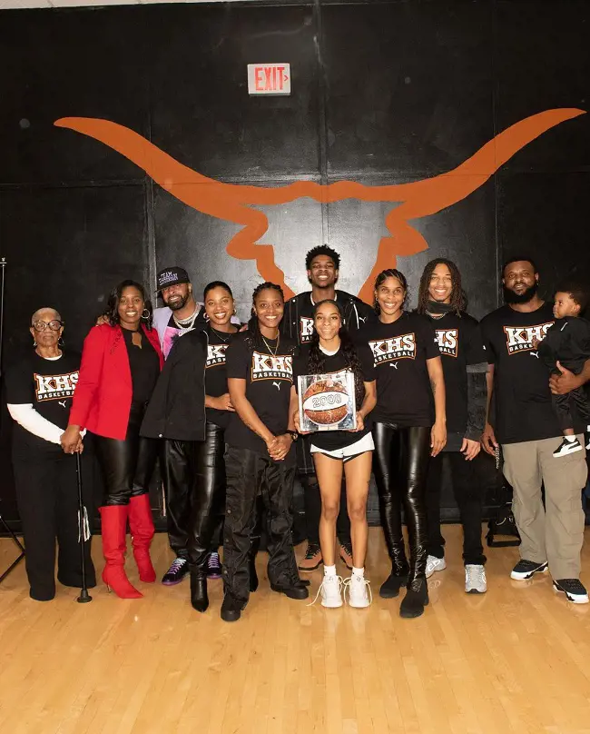 The Henderson clan with Scoot (center) at KHS Basketball training camp in February 2023.