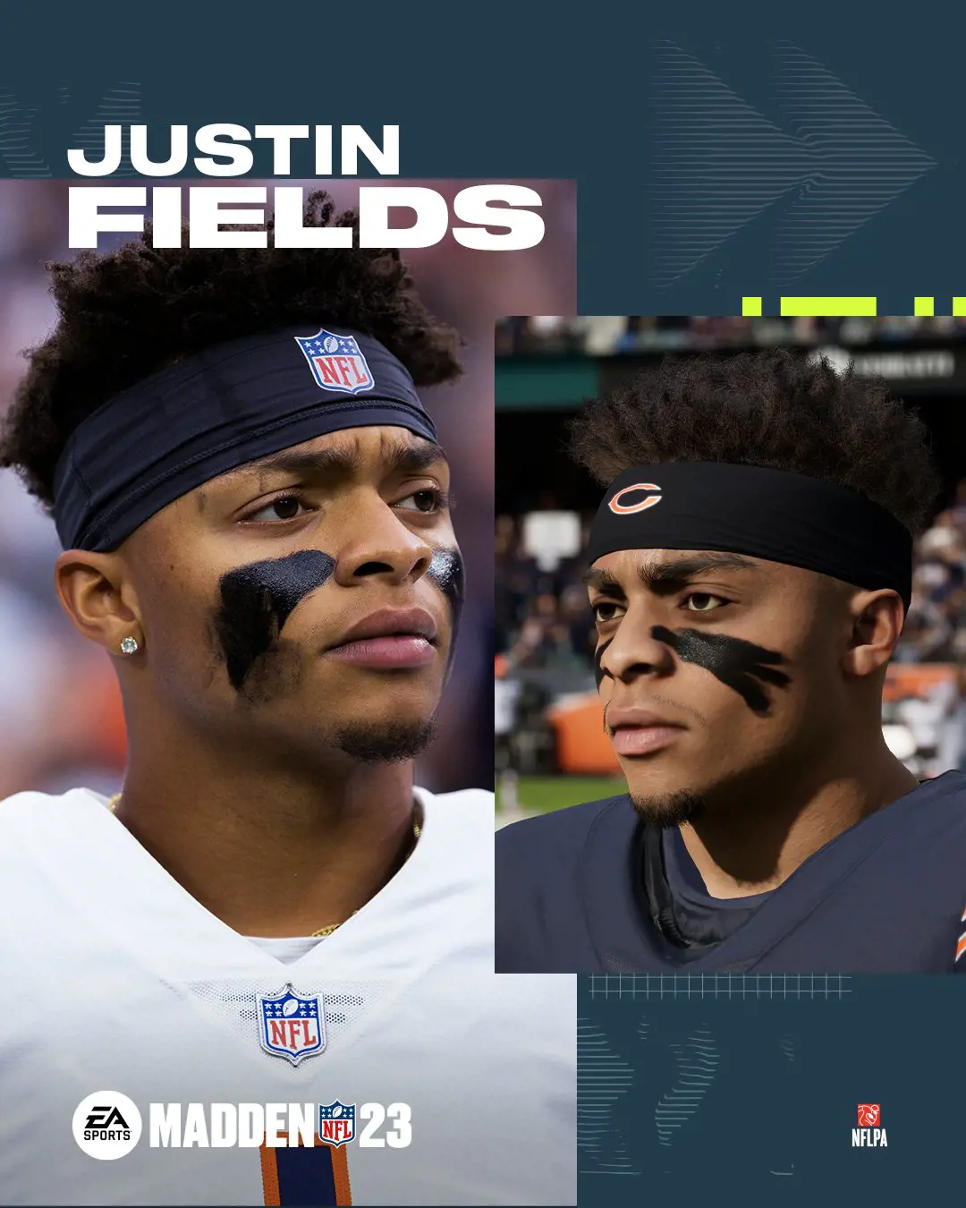 Chicago Bears star footballer Justin Fields has Generic 3 tier.