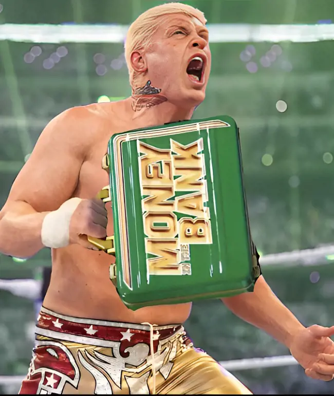 Cody Rhodes in the poster of the MITB game mode.