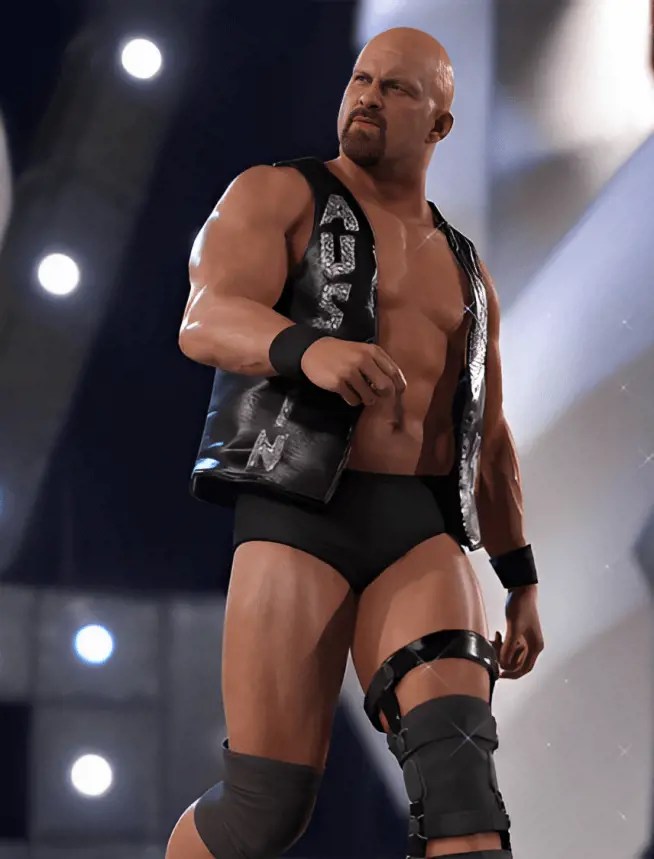 Steve Austin featuring in the latest wrestling video game.