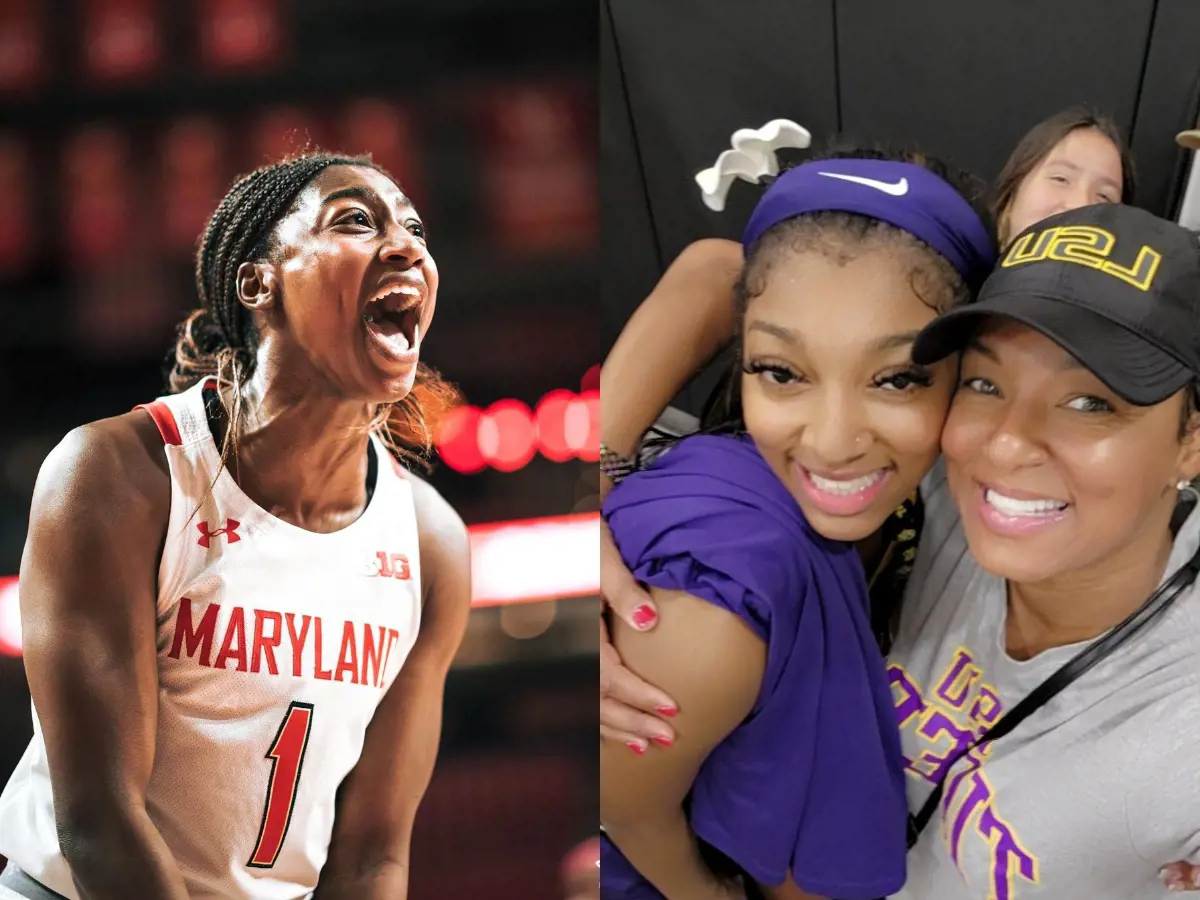 Angel with Mrs. Reese after she scored 1000th points of her career in December 2022