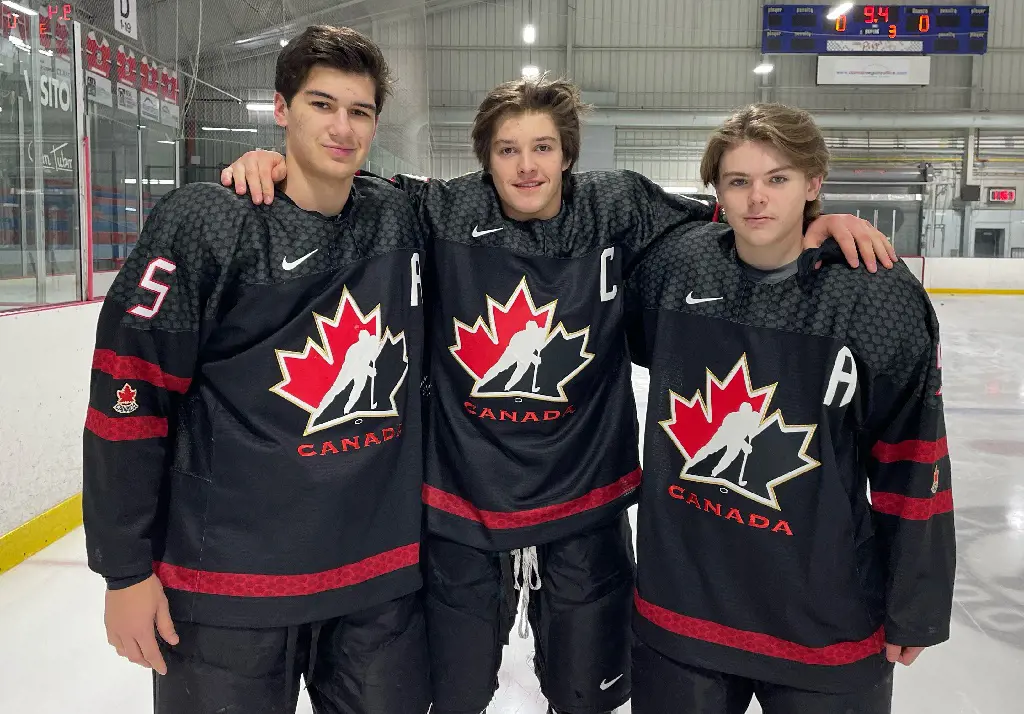 (Left To Right) Cameron Allen, Vincent Collard, and Zach Benson as the U17 captains in November 2021