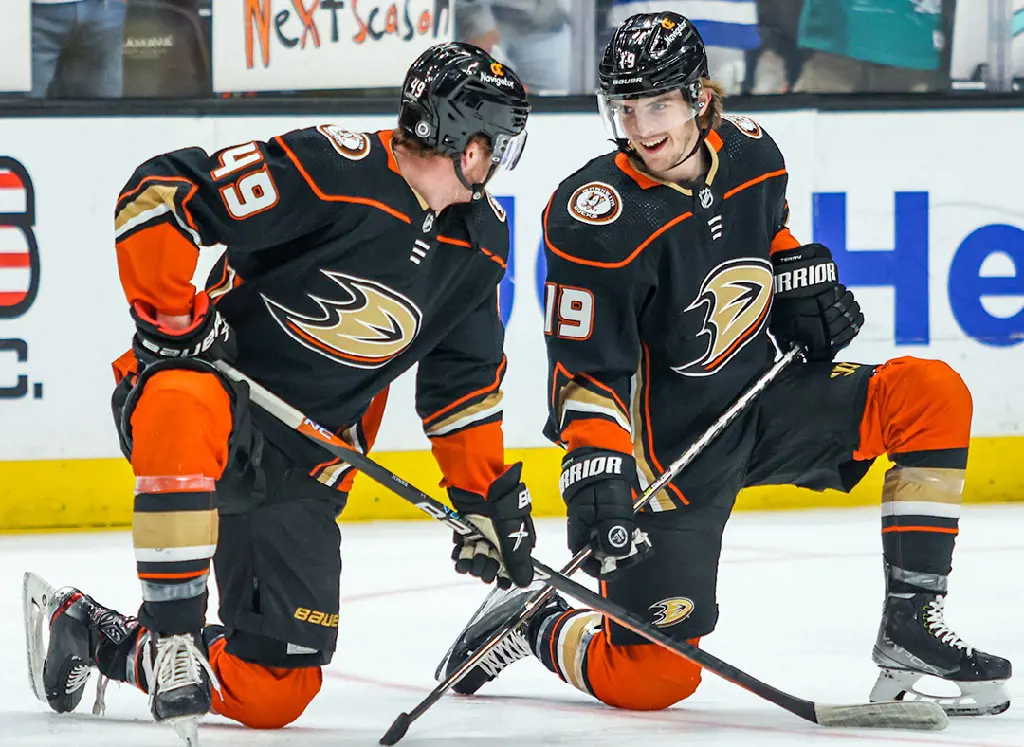 Anaheim Ducks' promoting Bio Steel Sports in April 2023