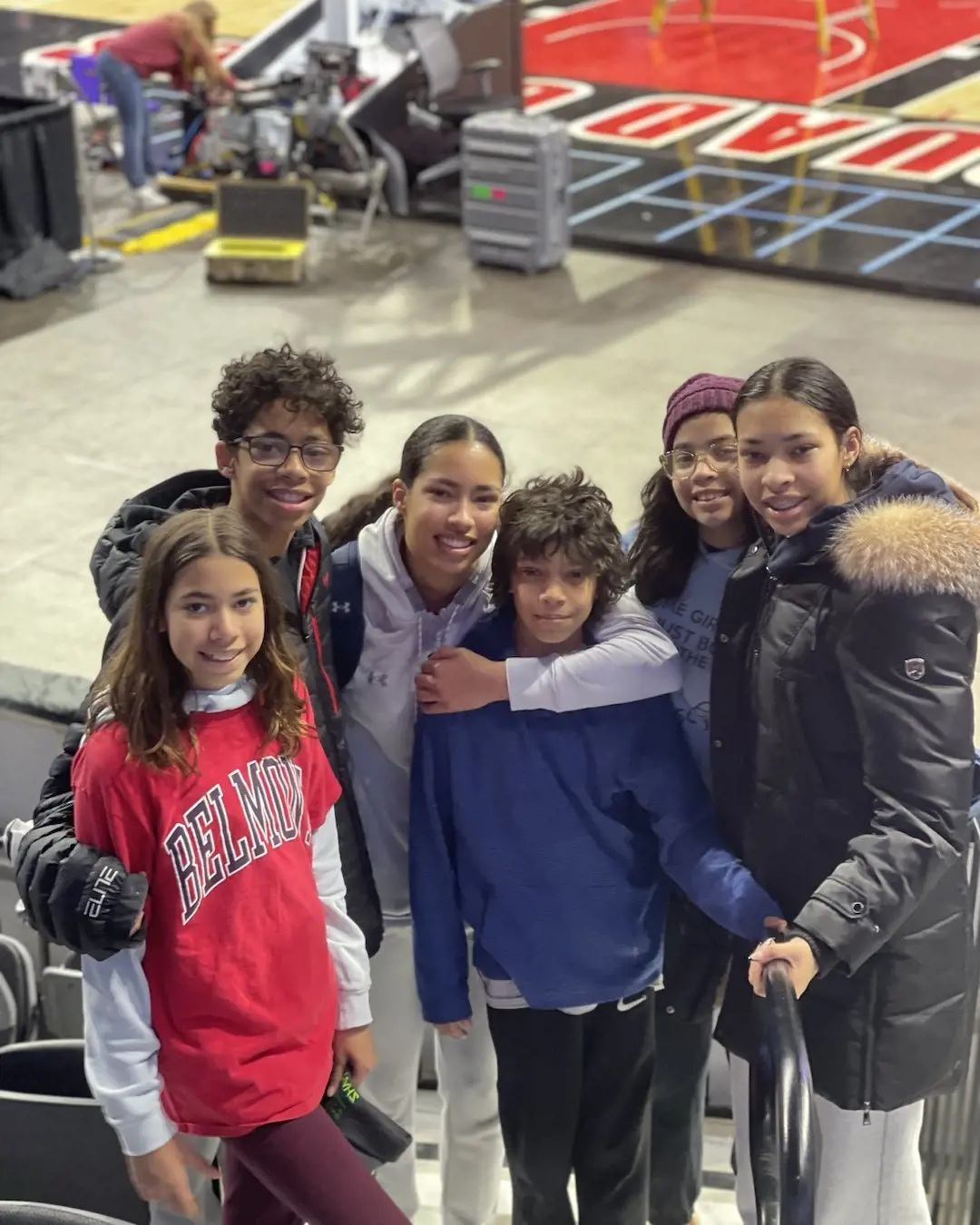 Keiryn, Lukas, Lake, Lily and Leks supporting Kilyn's basketball game at Missouri Valley Championship game on March 13, 2023. 