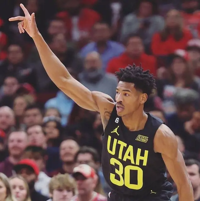 Ochai Agbaji for Utah Jazz at United Center on January 2023.