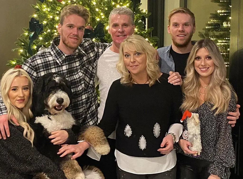 Connor McDavid and his family celebrating Christmas together.