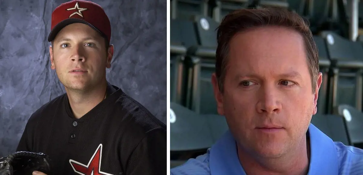 Nitkowski (left photo) during his time with the Houston Astros in 2002.