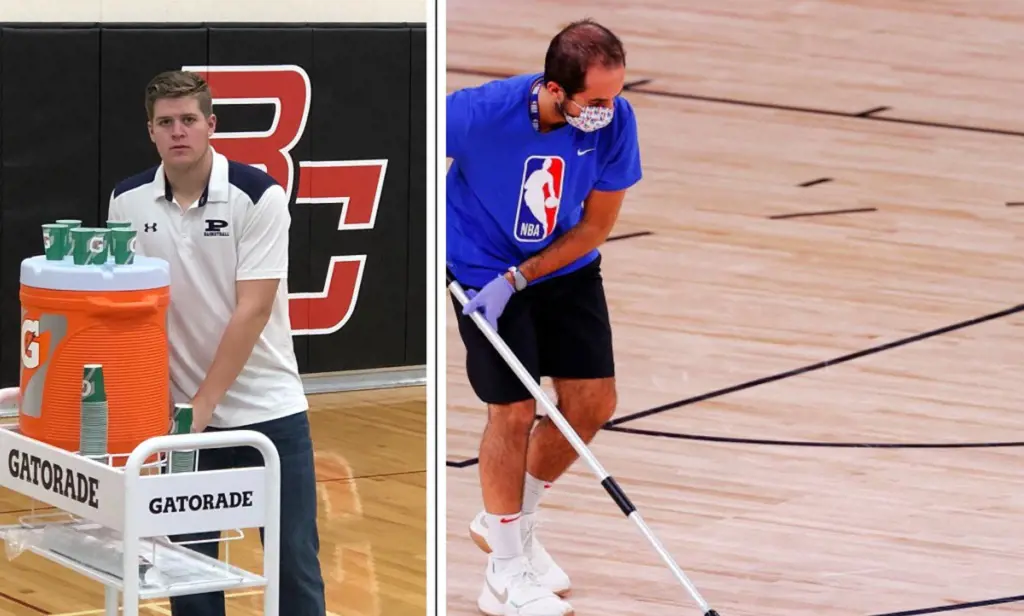 Waterboys sits on the bench and dispenses water to some of pro basketball's biggest stars.