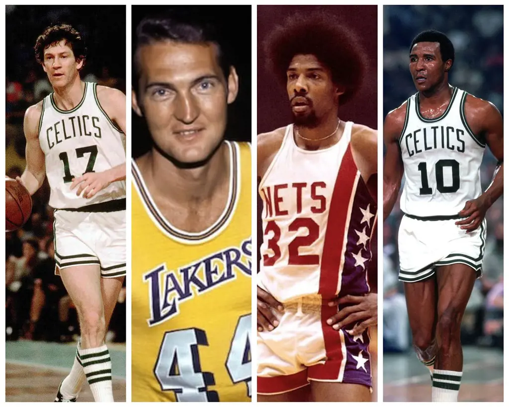 From left: John Havlicek, Jerry West, Julius Erving and Jo Jo