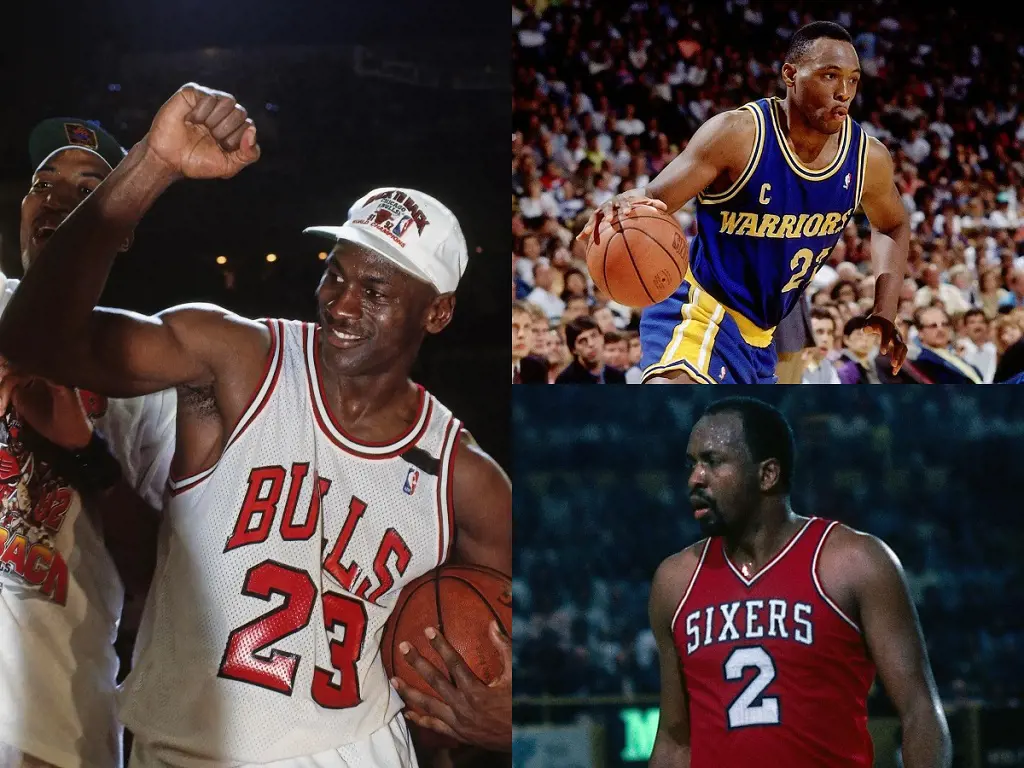 Michael Jordan, Mitch Richmond and Moses Malone