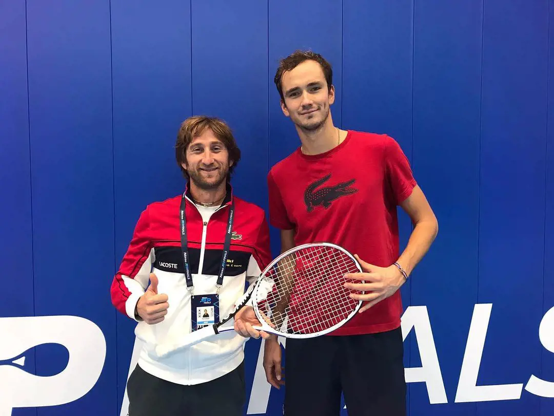 Daniil with his coach Gilles Cervara in December 2021.