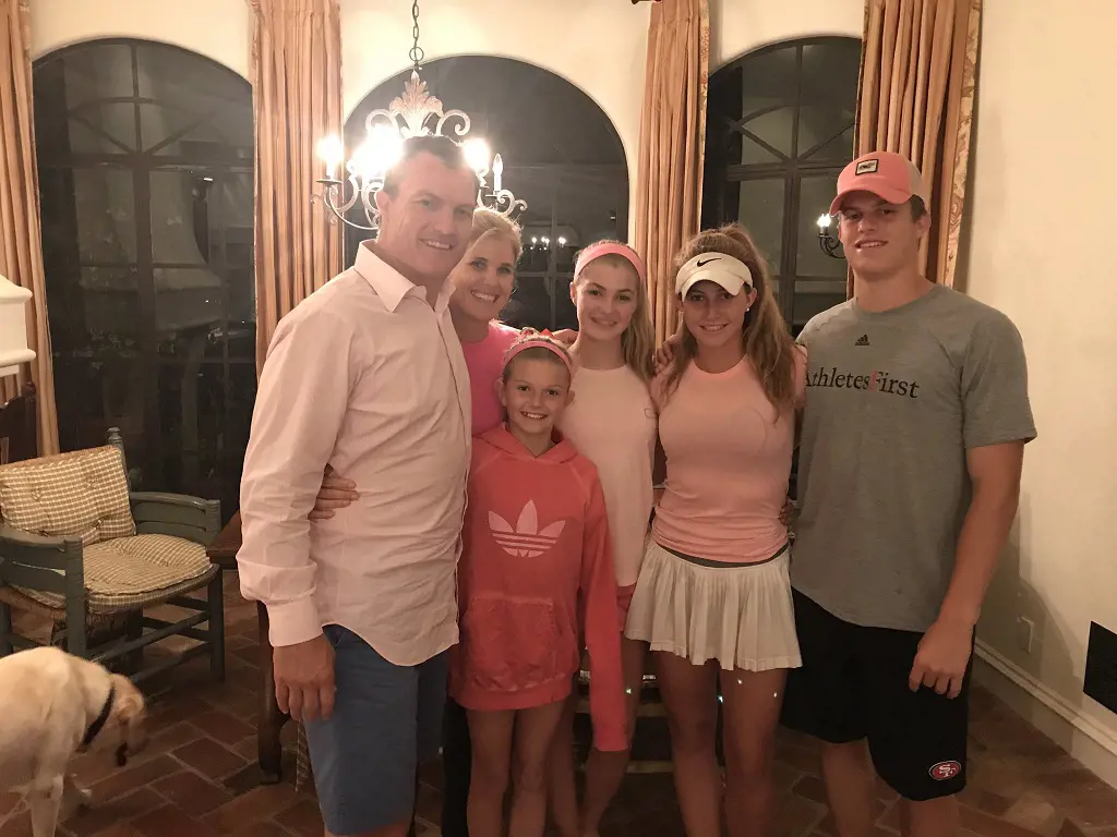 John Lynch on May 4, 2017 celebrating Star Wars Day with his partner Linda and four children (from right), Jake, Lindsay, Leah and Lillian.